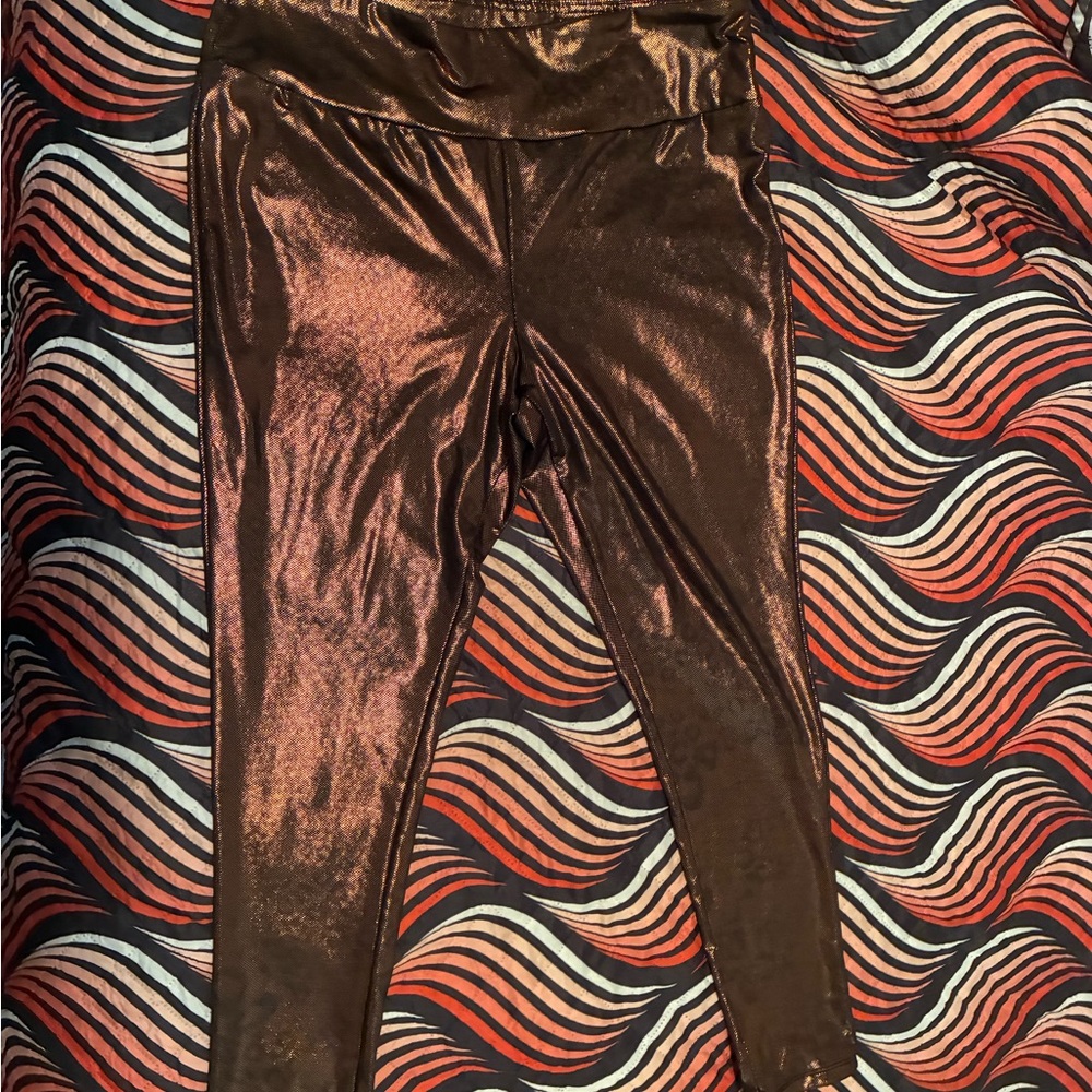 Metallic Brown Womens Leggings